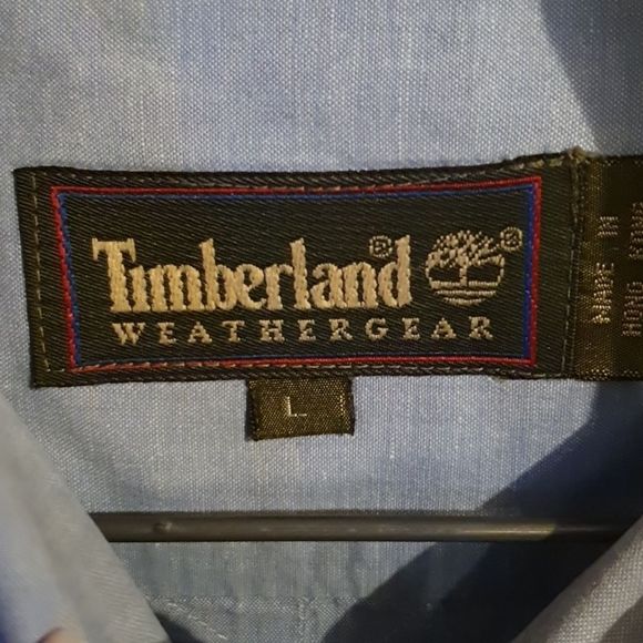 Men's Timberland Weathergear Blue Button Down Shirt sz L - Picture 2 of 4